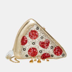 Betsey Johnson Kitsch Pizza Slice Crossbody Bag BJ32920A NEW SEALED